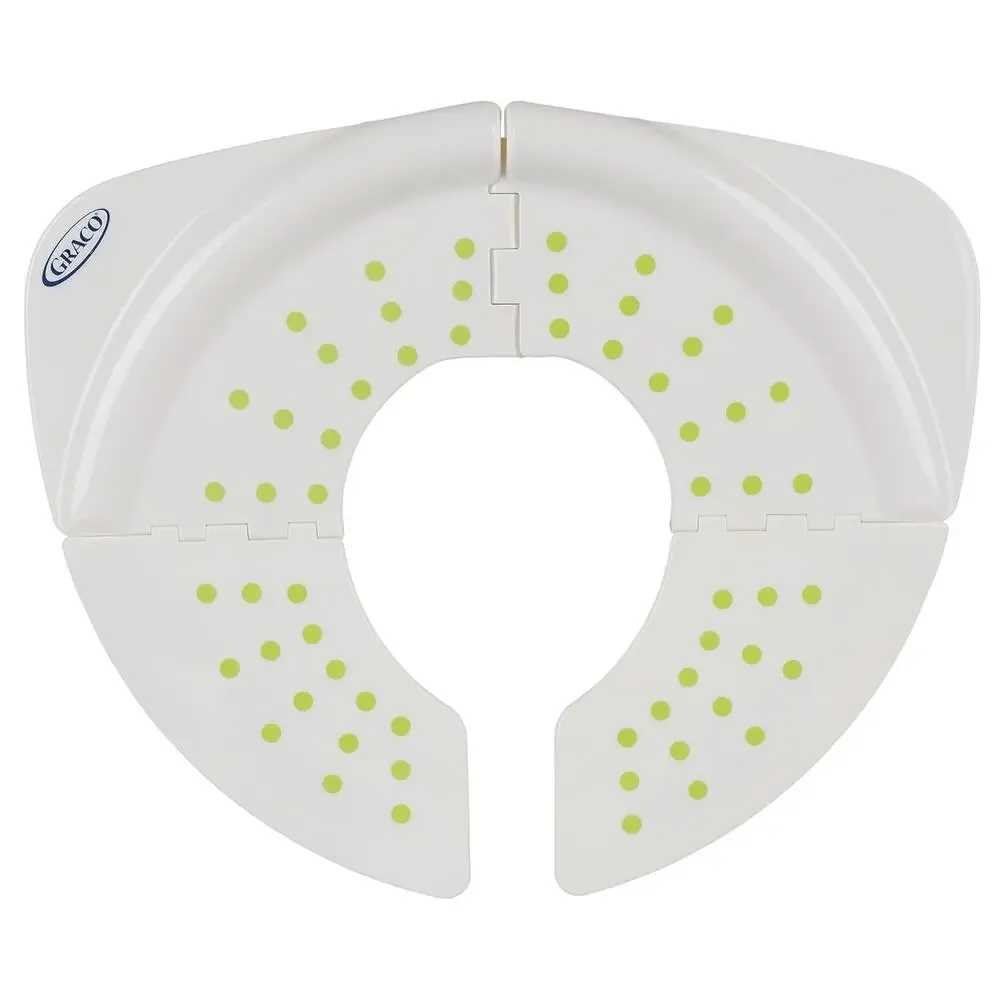 Graco Folding Travel Potty Seat - White & Green Polka Dots